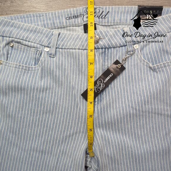 Celebrity Gold Skinny Capri Jeans Size 12 - Picture 4 of 6